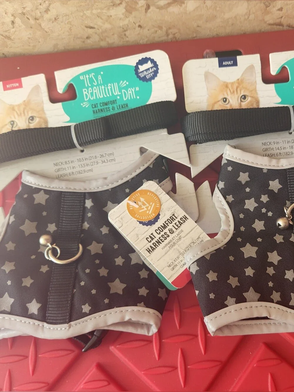 NWT New Kittie Cat Bundle Harness Leash Adult and Kitten Size with bell